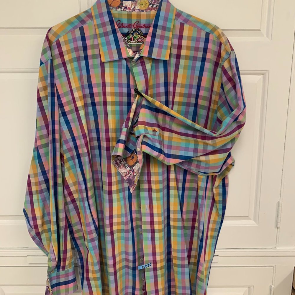 Robert Graham Men's Long Sleeve Button Down Shirt 3XL
